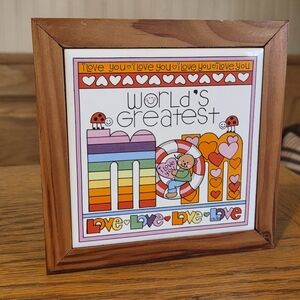 Chris Davenport Enesco World's Greatest Mom Colorful 4.5" Framed Ceramic Tile
